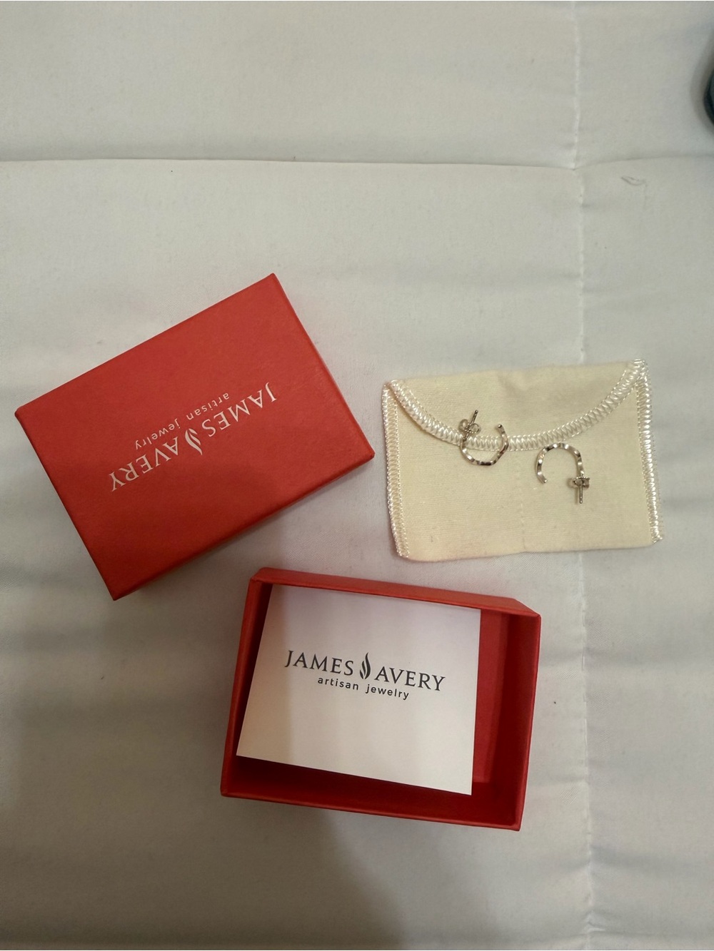 NWT James Avery Silver Squiggle Hoop Earrings - Picture 5 of 5